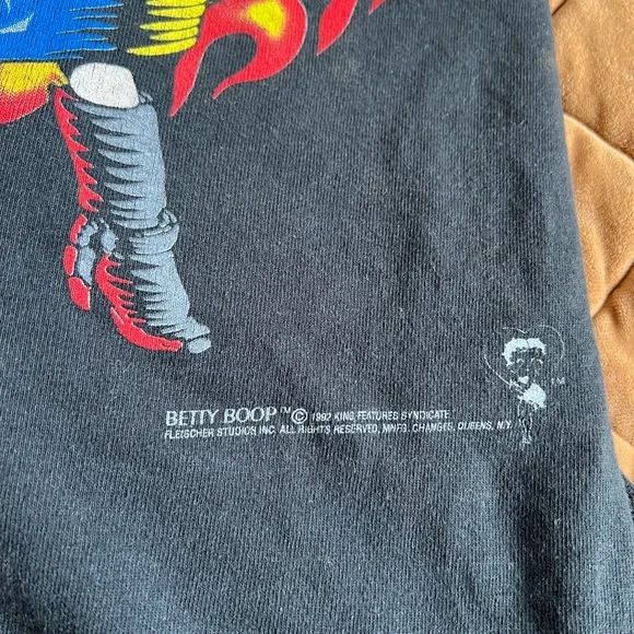Vintage Betty Boop Motorcycle Tee Medium Black - Picture 9 of 9